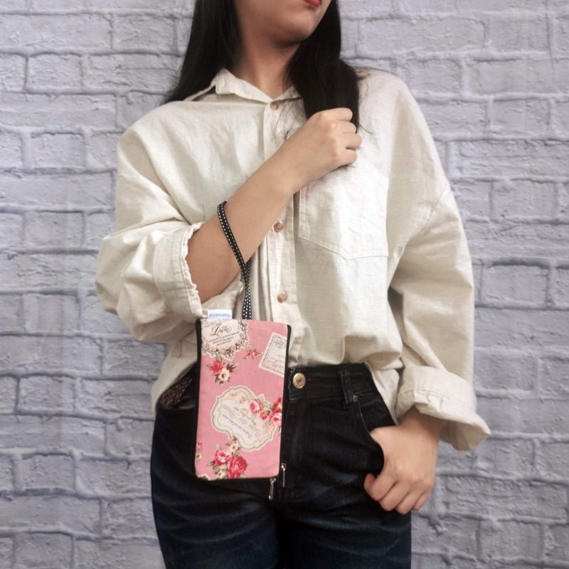 Tainada Women Phone Wristlet Clutch Pouch, Dual Layers Zipper Purse Shockproof Bag for iPhone 15/14/13 Pro Max, 15/14 Plus; Samsung S24+, S24, S23, A54 ; Google Pixel 8 & More! (Floral Pattern Pink) - Image 2